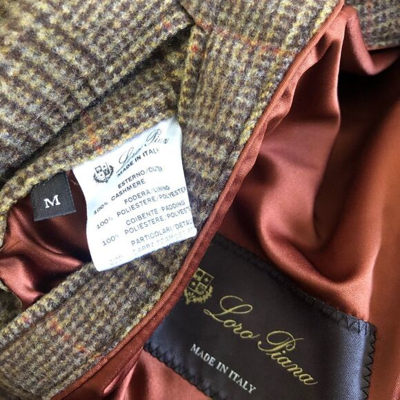 NWT $8.5K LORO PIANA Galles Cashmere Double Brown Plaid Jacket - Picture 11 of 13
